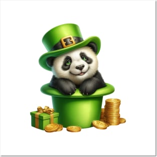 Panda Bear Hat for Patrick's Day Posters and Art